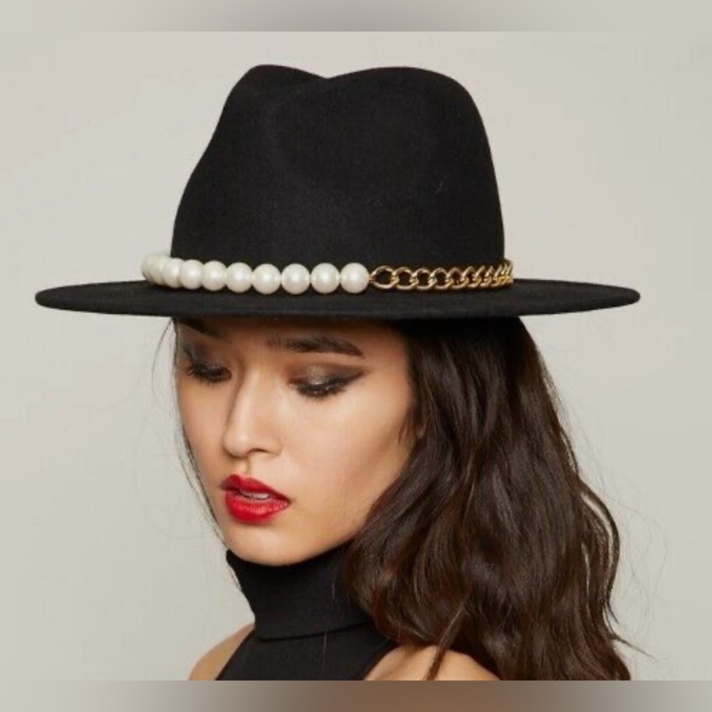 NWOT Eugenia Kim Sandra Faux Pearl Fedora Hat